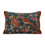 Cojín Floral con Pájaros Bordados