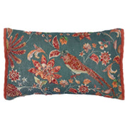Cojín Floral con Pájaros Bordados