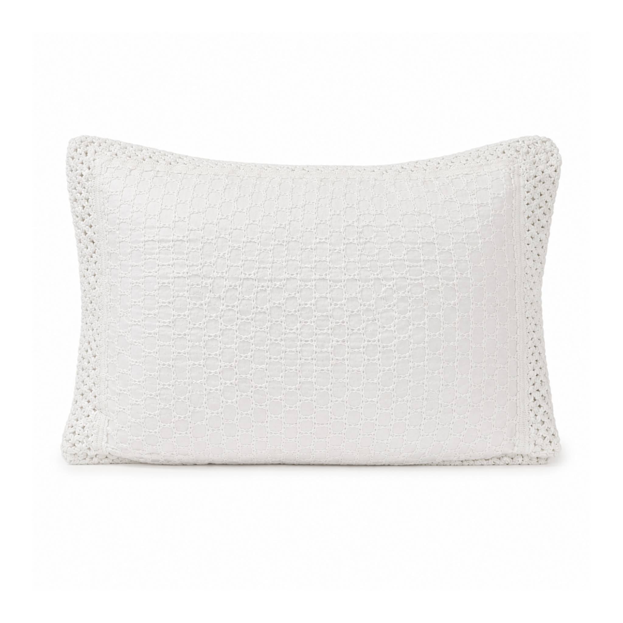 Funda de Cojín Textura Geométrica Blanca