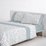 Juego de Sábanas Floral Azul Mezcla