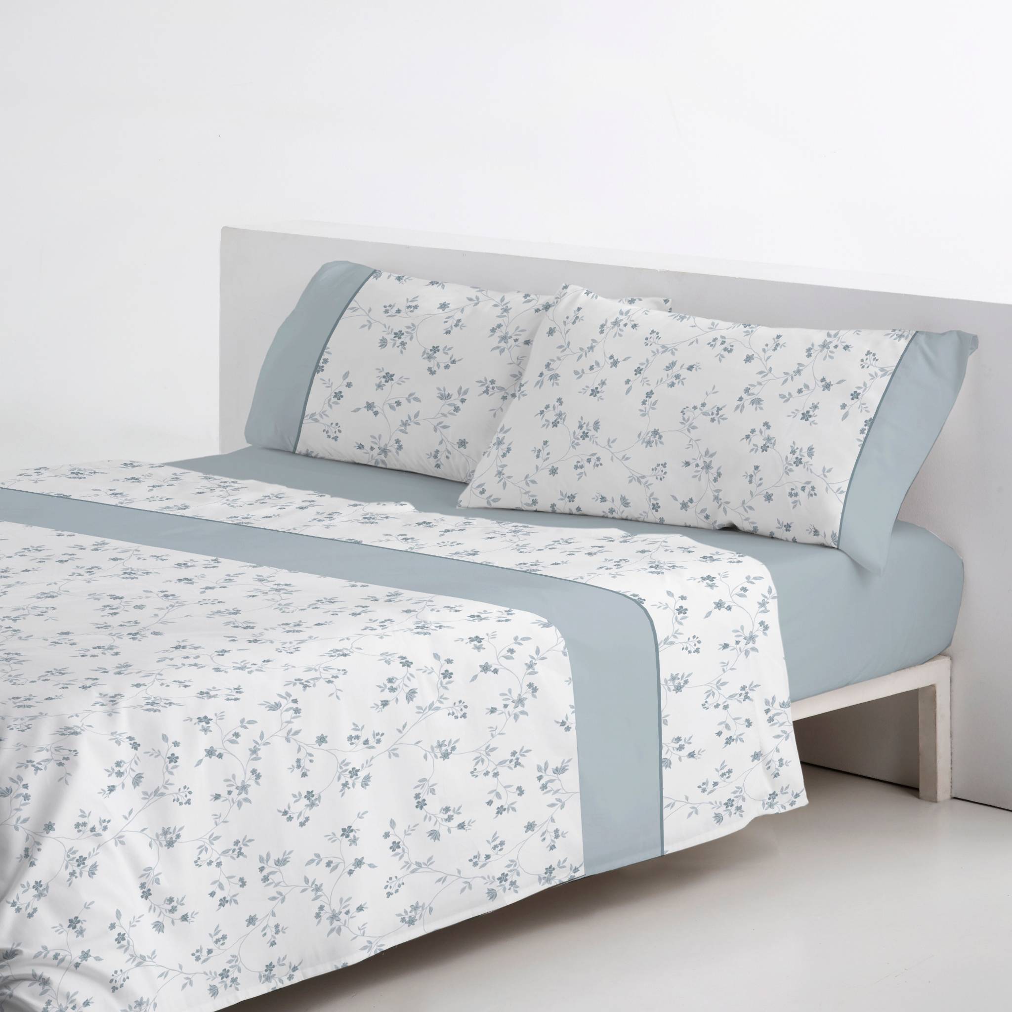 Juego de Sábanas Floral Azul Mezcla