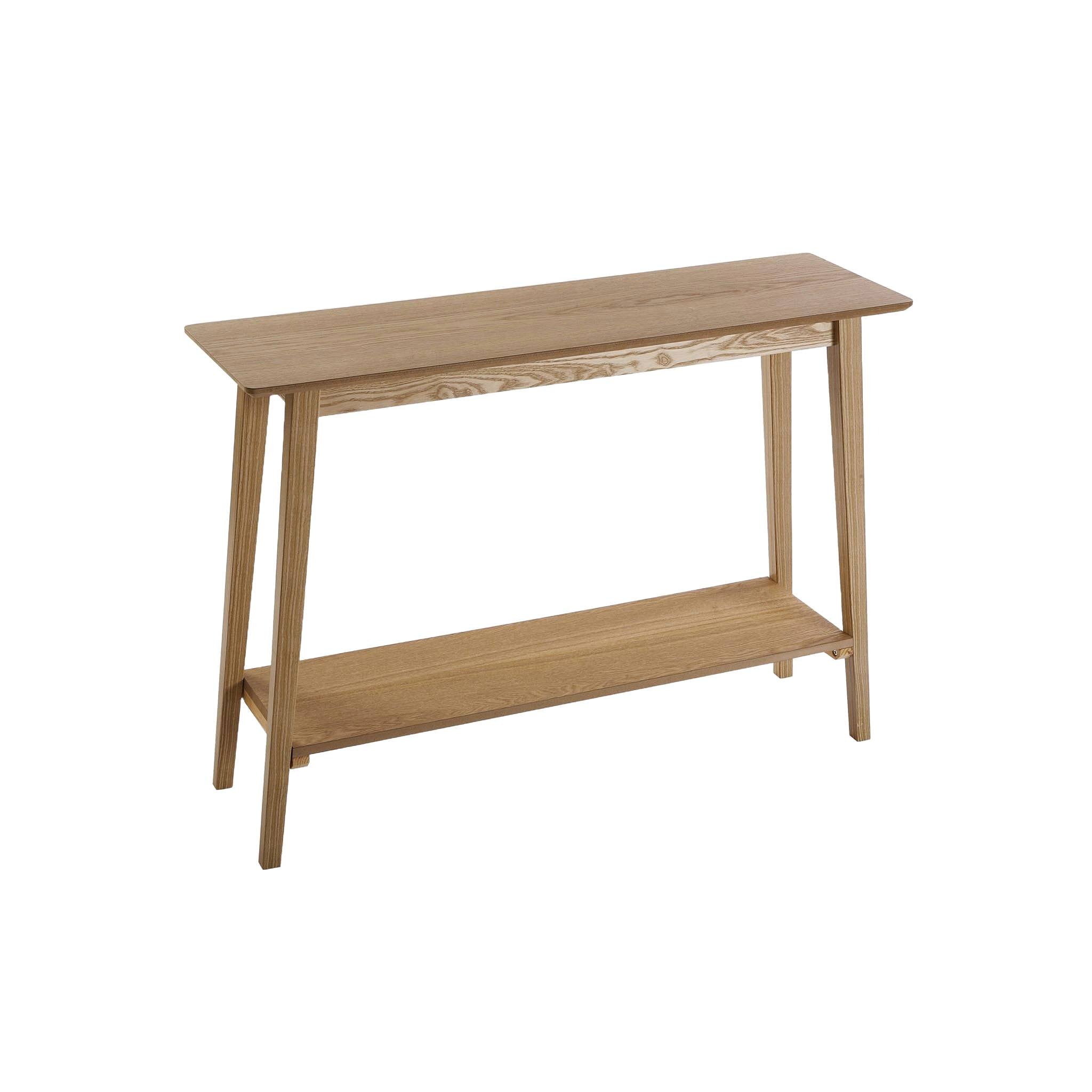 Consola Madera Natural Dos Niveles