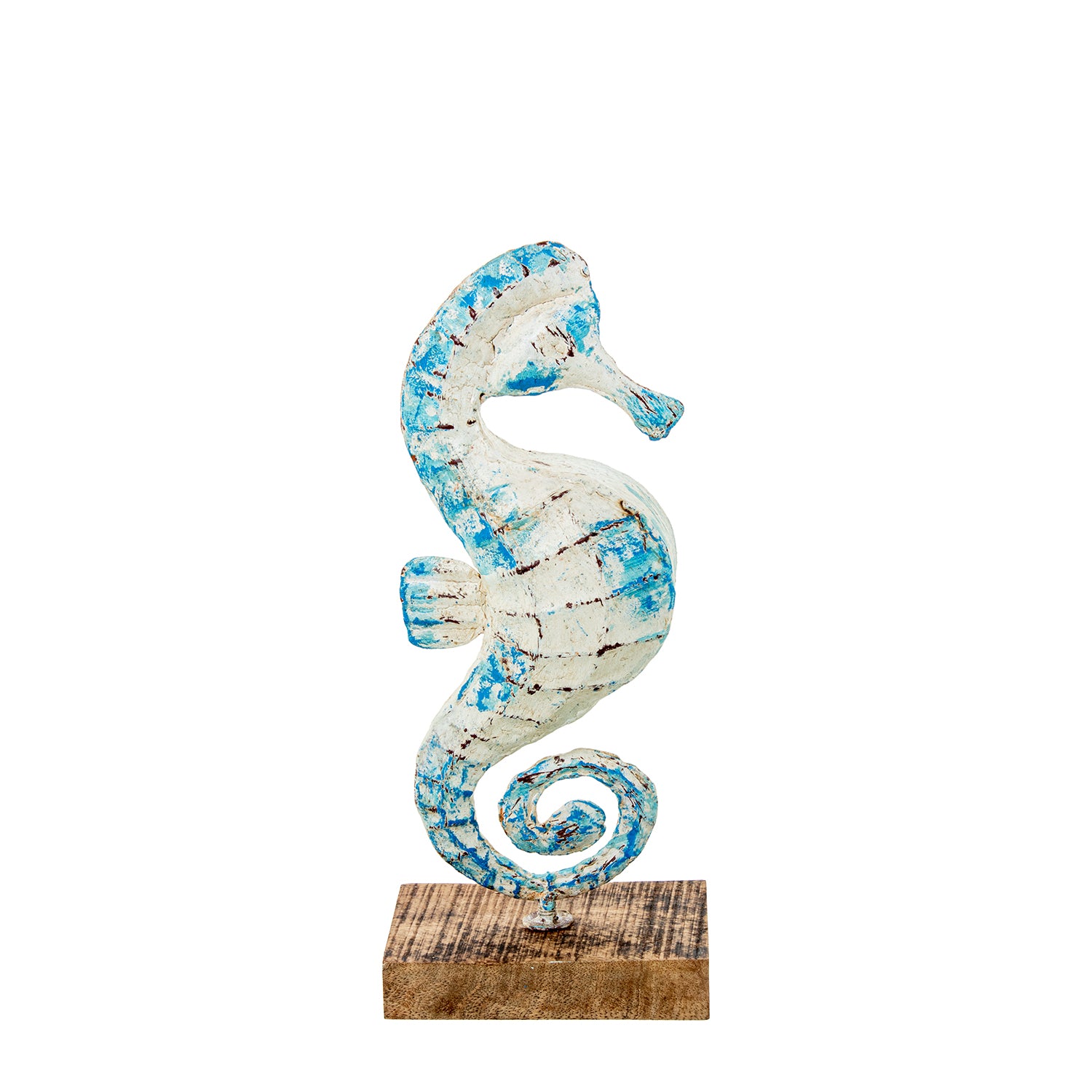 Figura Caballito de Mar Metal Pintado