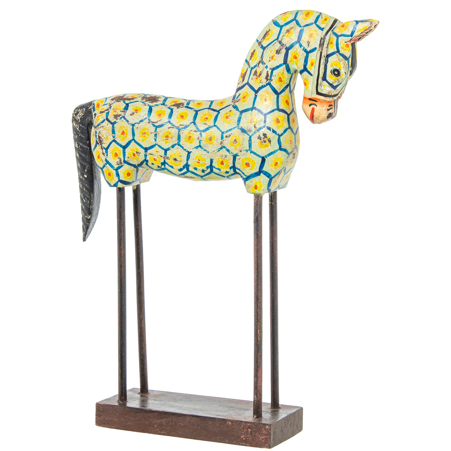 Figura Caballo Madera Pintada