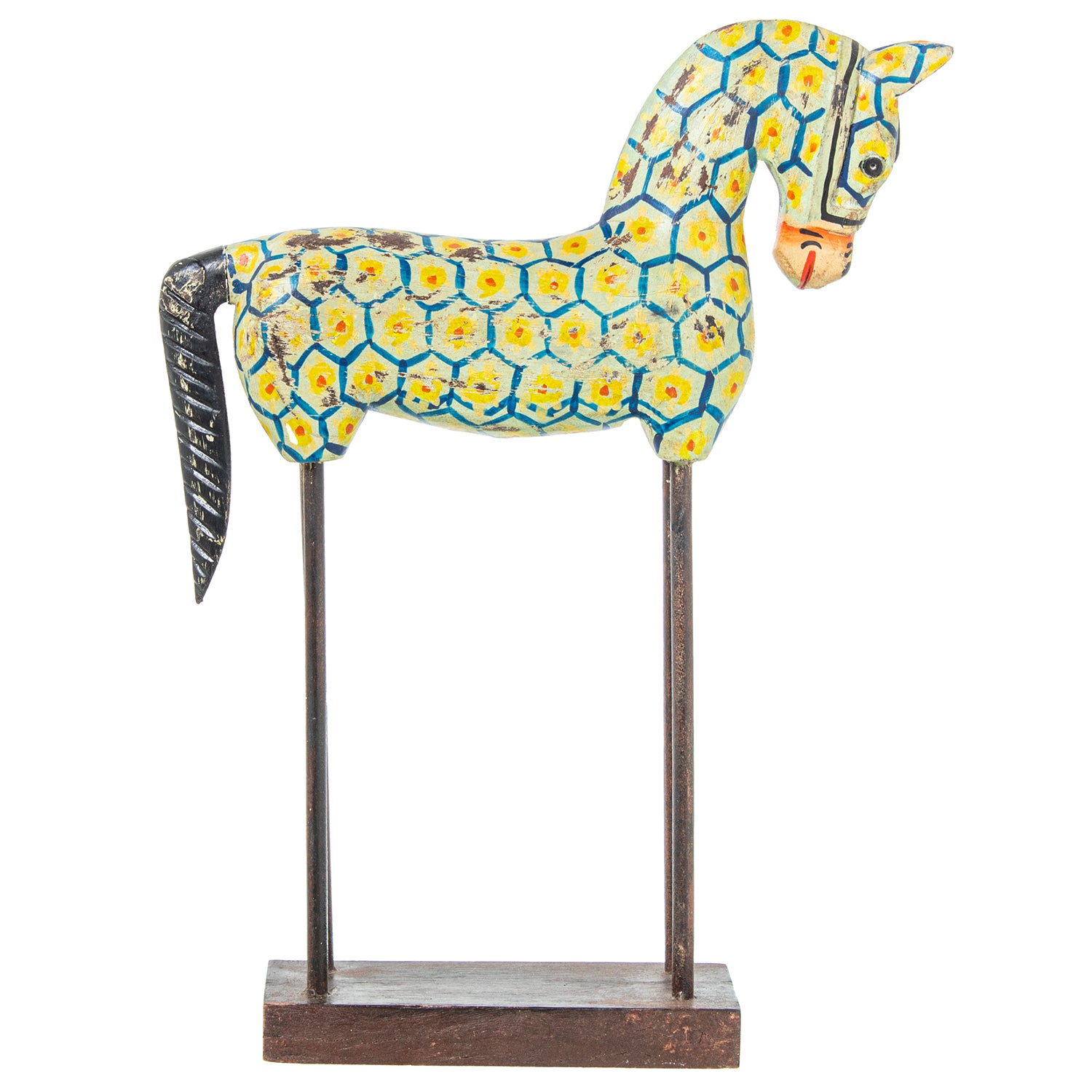 Figura Caballo Madera Pintada