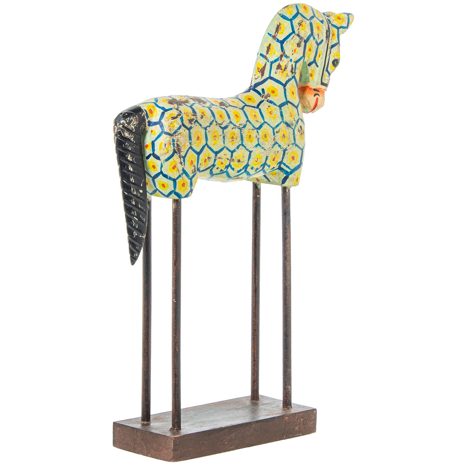 Figura Caballo Madera Pintada