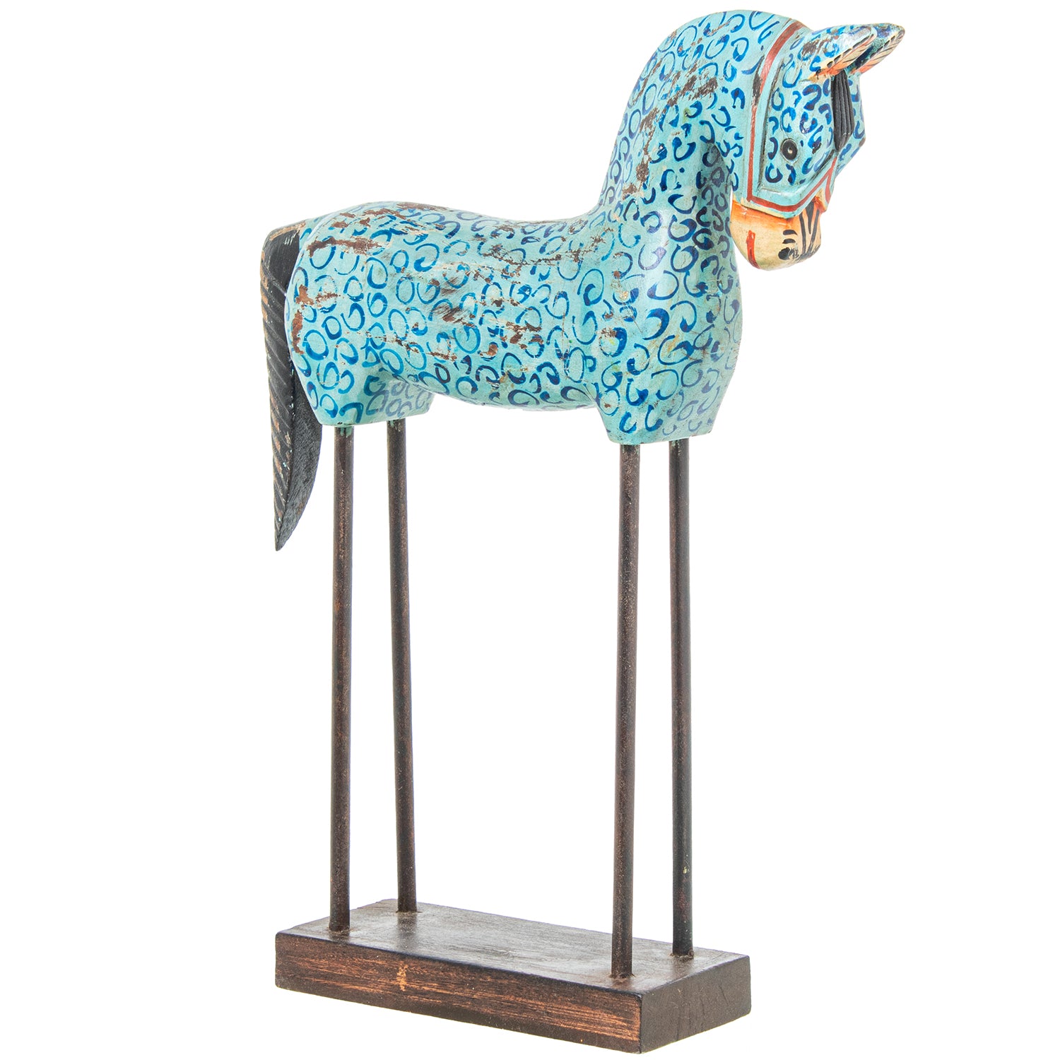Figura Caballo Madera Pintada