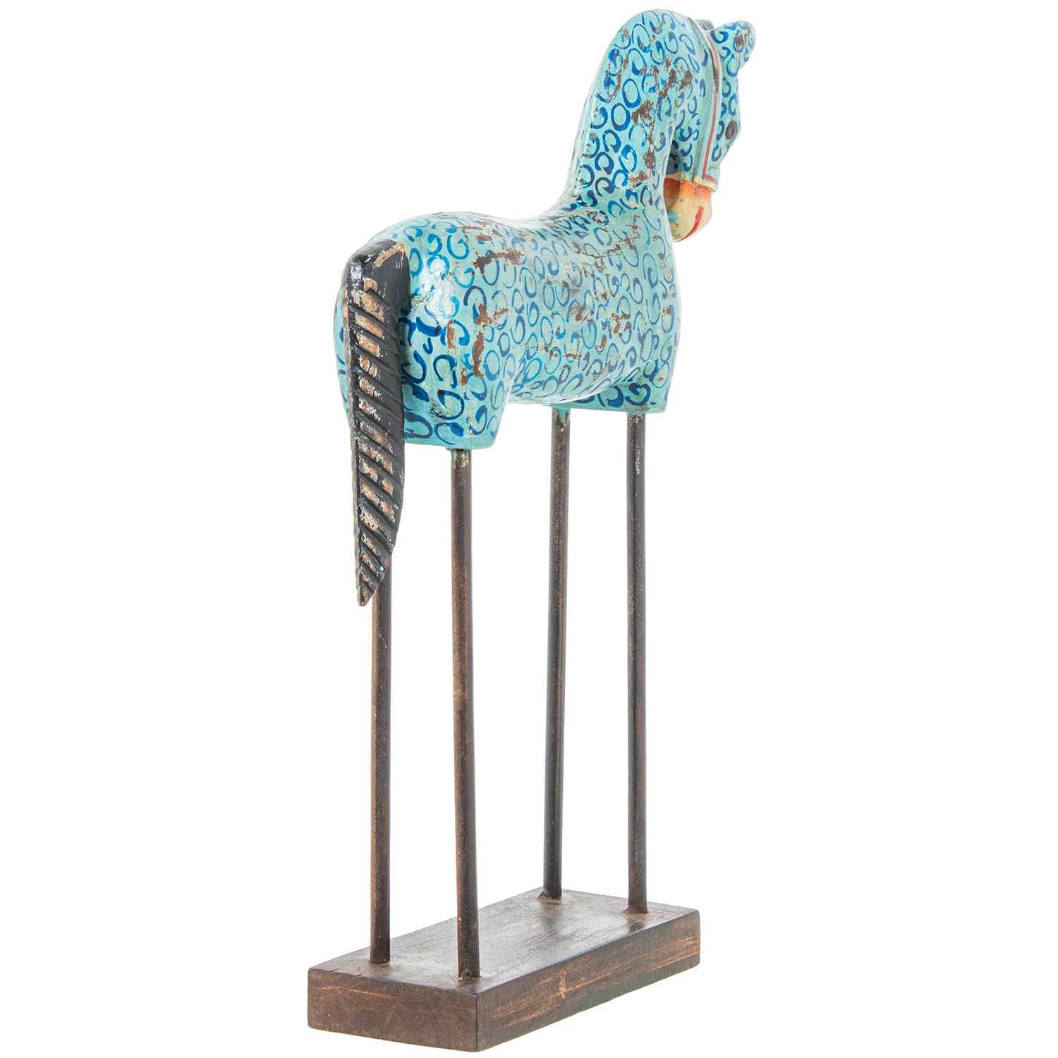 Figura Caballo Madera Pintada