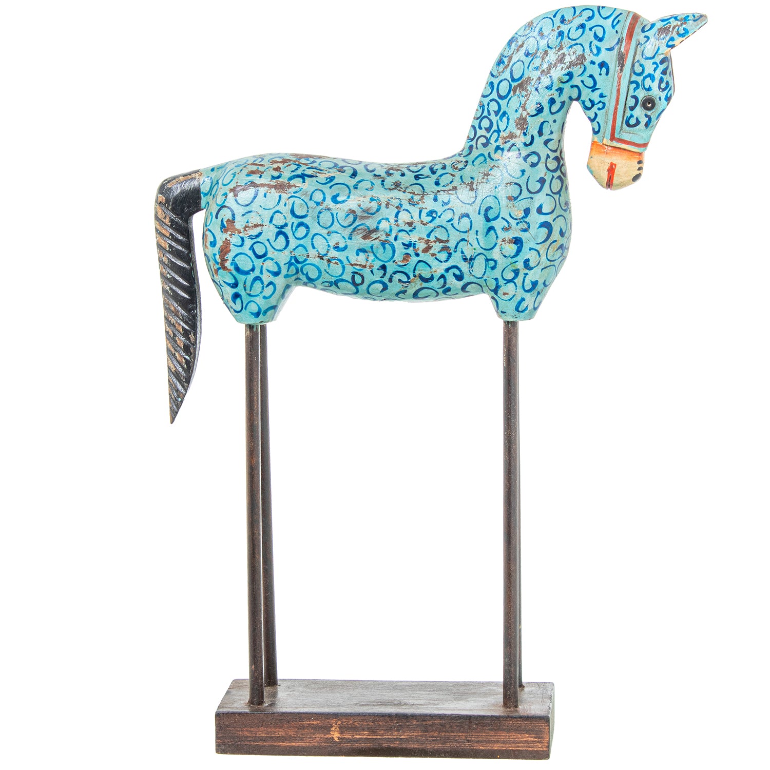 Figura Caballo Madera Pintada