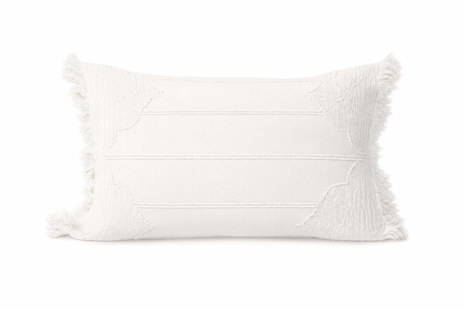 Funda de Cojín Acanalada Blanca