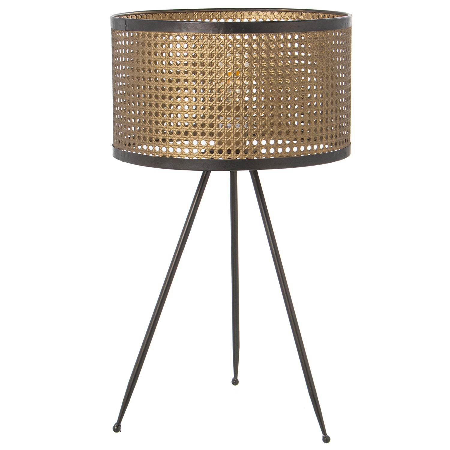 Lámpara Mesa Metal Calado Dorado