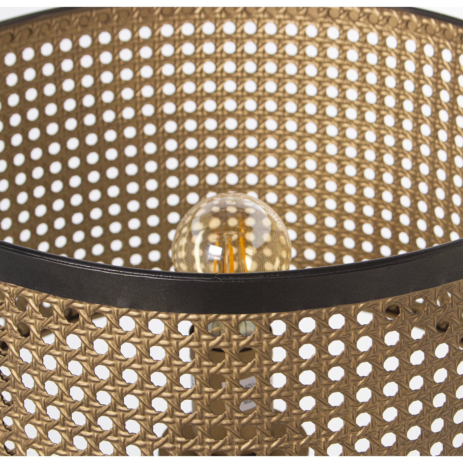 Lámpara Mesa Metal Calado Dorado