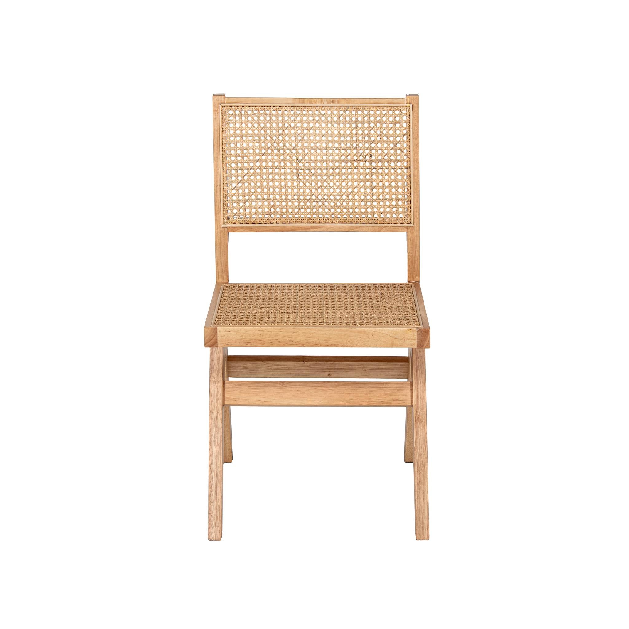 Silla Madera y Ratán Natural