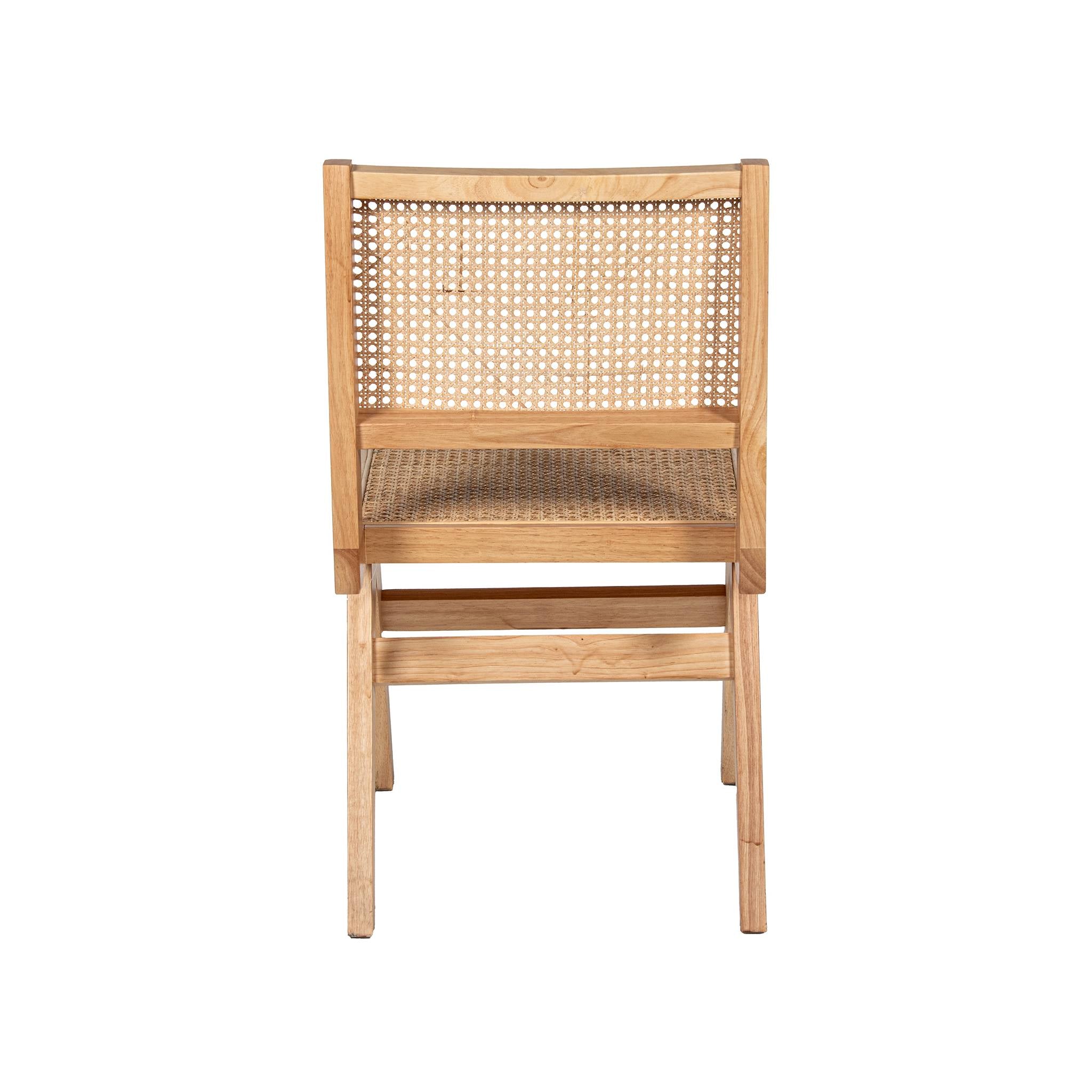 Silla Madera y Ratán Natural