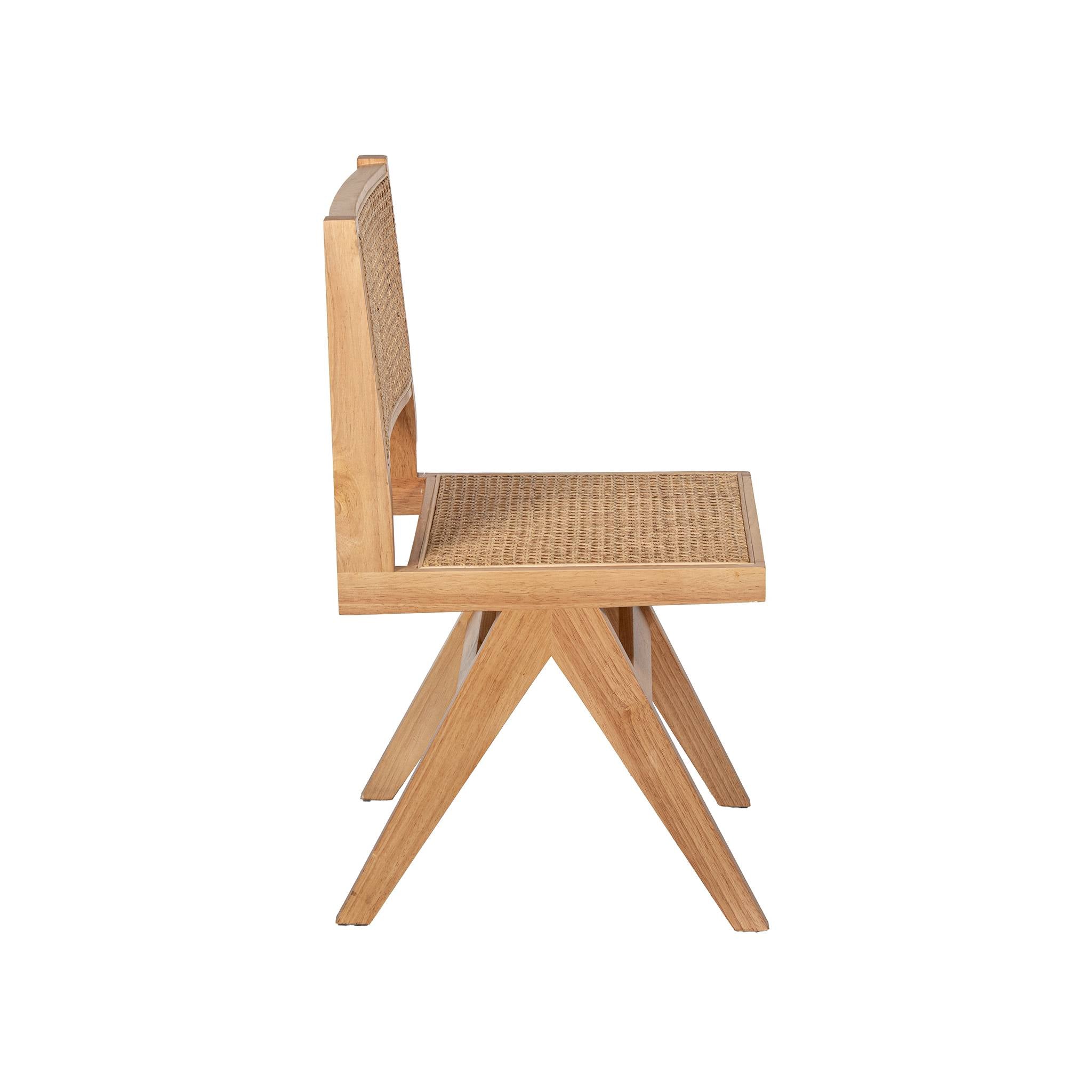 Silla Madera y Ratán Natural