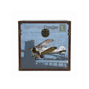 Baúl Infantil Ilustración Avioneta Vintage