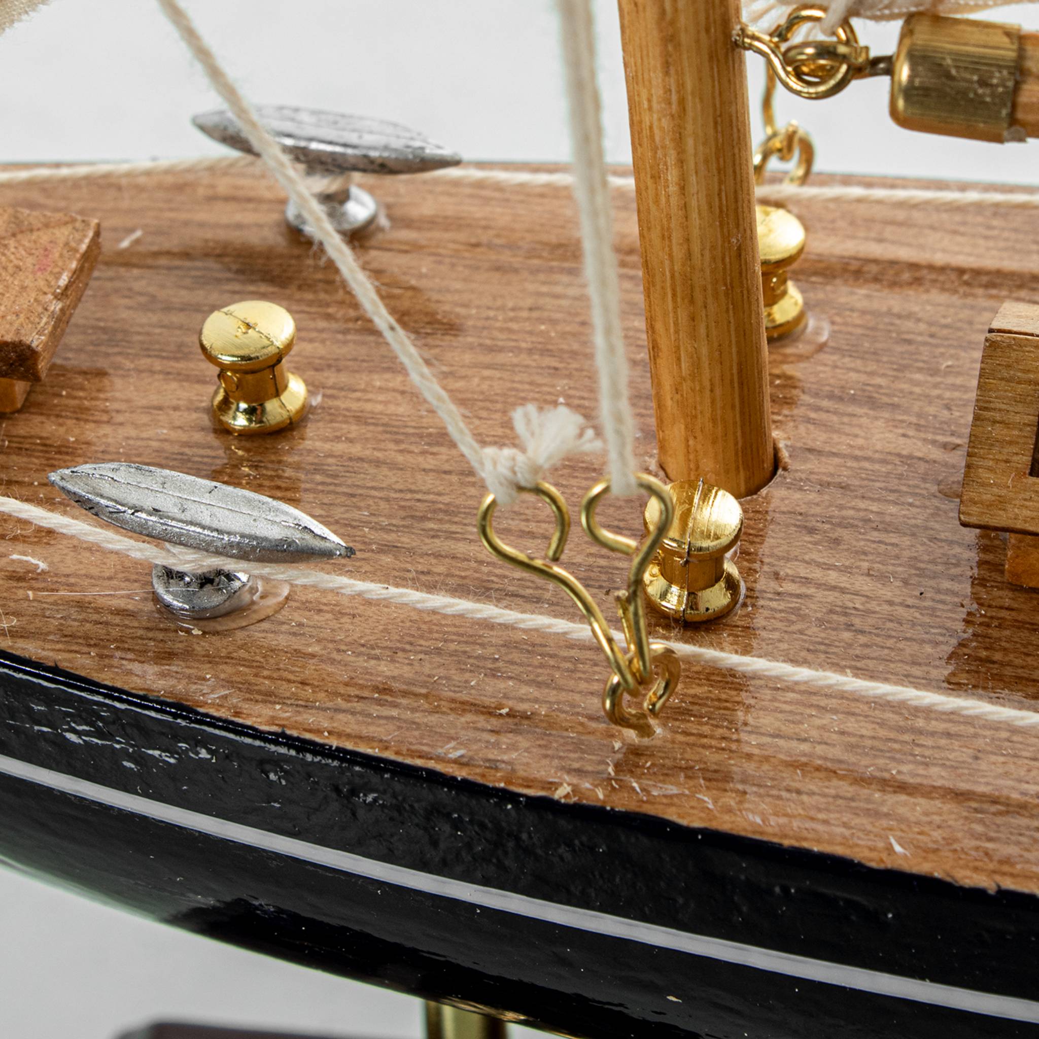 Figura Velero Madera Acabado Artesanal