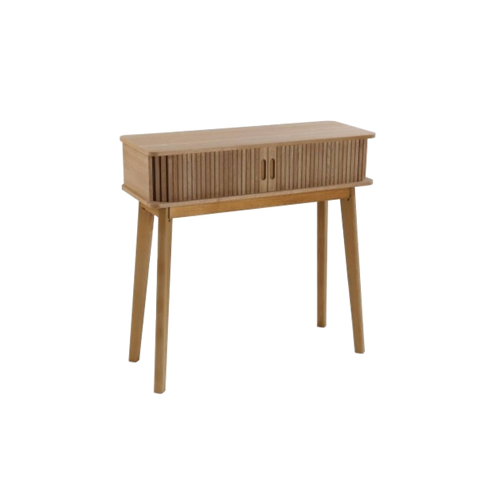 Consola Madera Natural Puertas Lamas