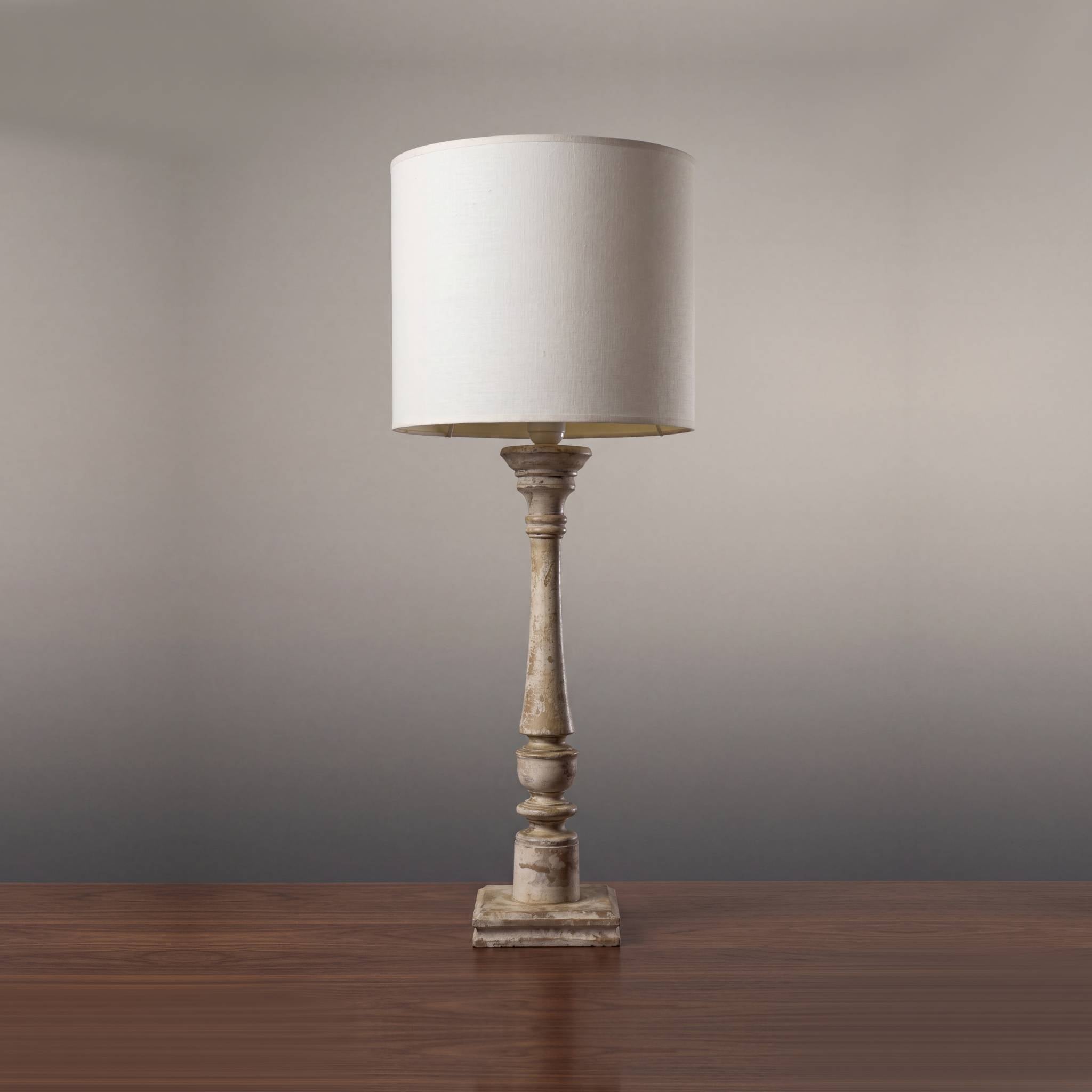 Lámpara de Mesa Madera Envejecida